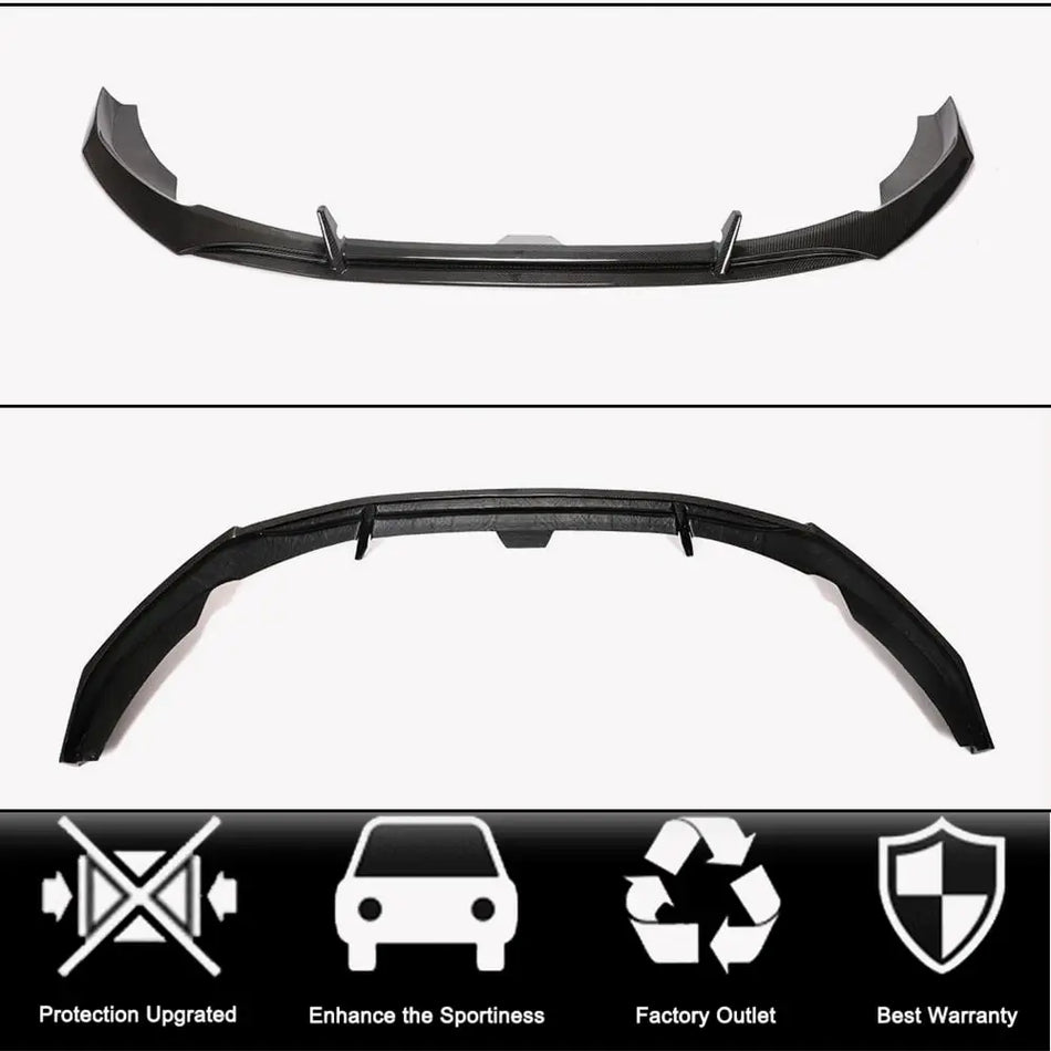 Audi S4 A4 Sline B9 Sedan Facelift 2020 2021 Front Bumper Lip Carbon Fiber-Ahacarbon