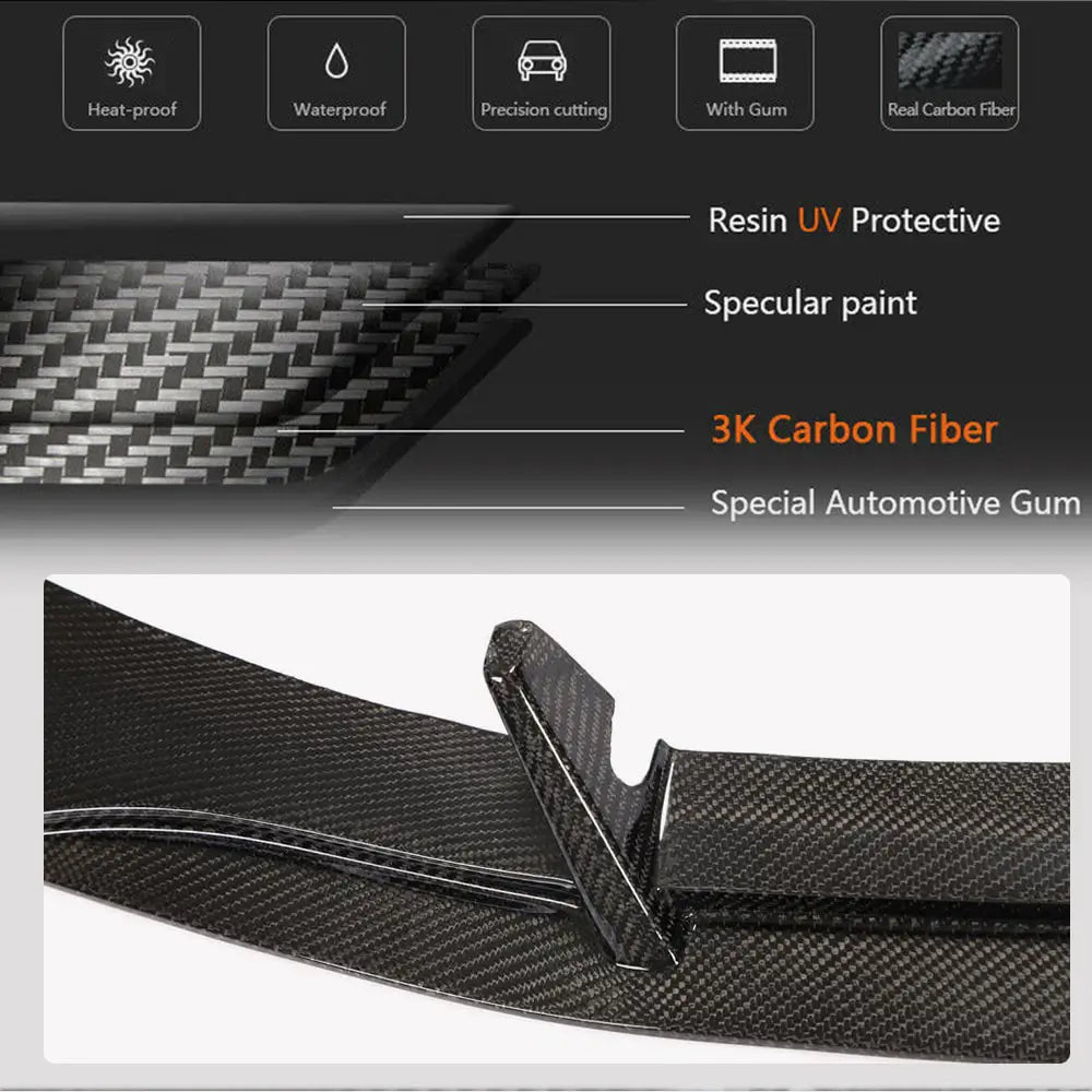Audi S4 A4 Sline B9 Sedan Facelift 2020 2021 Front Bumper Lip Carbon Fiber-Ahacarbon