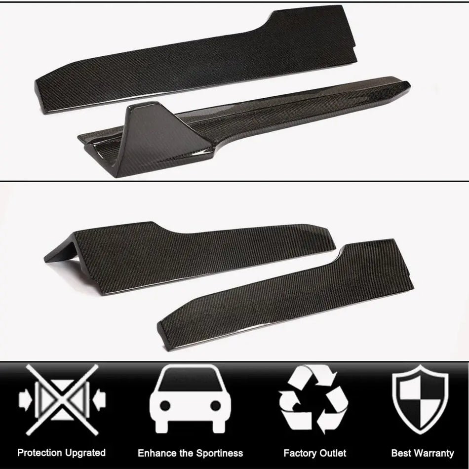 Audi S4 A4 Sline B9 Sedan Facelift 2020-2021 Side Skirts Carbon Fiber-Ahacarbon