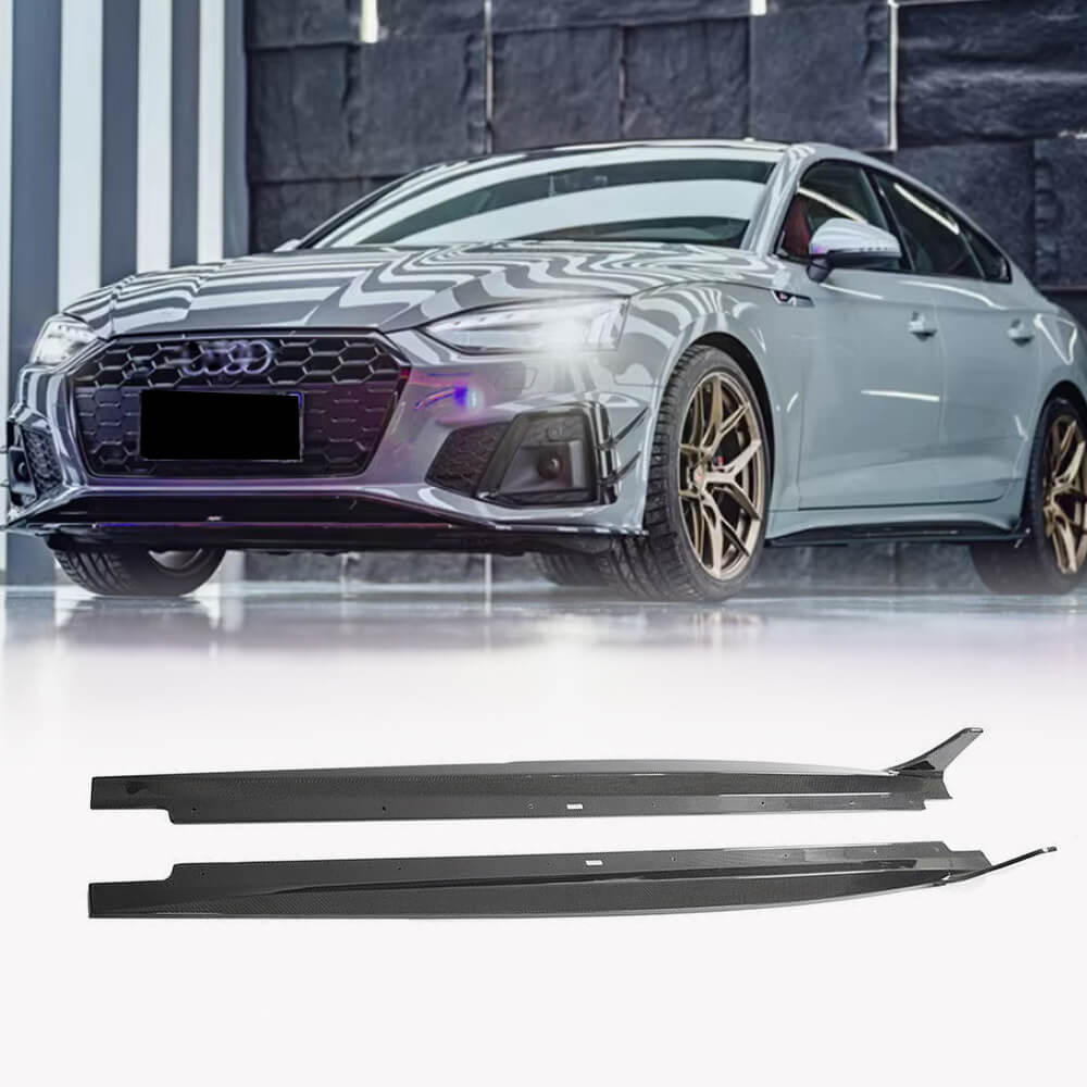 Audi S5 4 Door 2020-2021 Side Skirts Carbon Fiber-Ahacarbon