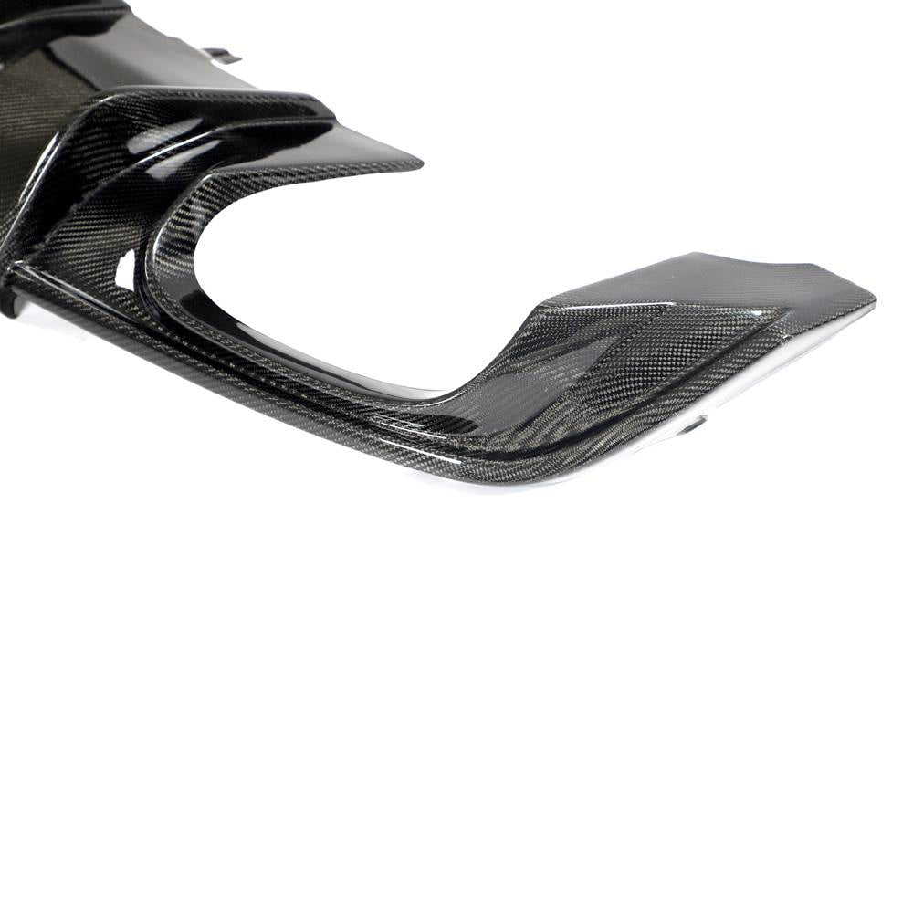 Audi S5 A5 Sline B9 2017-2020 Carbon Fiber Rear Bumper Diffuser Lip With Brake Light-Ahacarbon