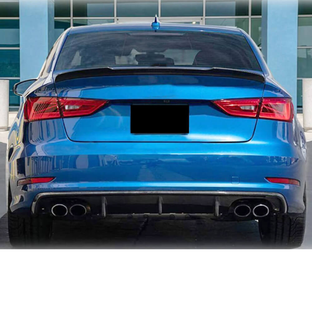 Audi A3 8V Sedan Pre-facelift 2014-2016 Rear Bumper Diffuser Carbon Fiber (Not for A3 Sline & S3)-Ahacarbon