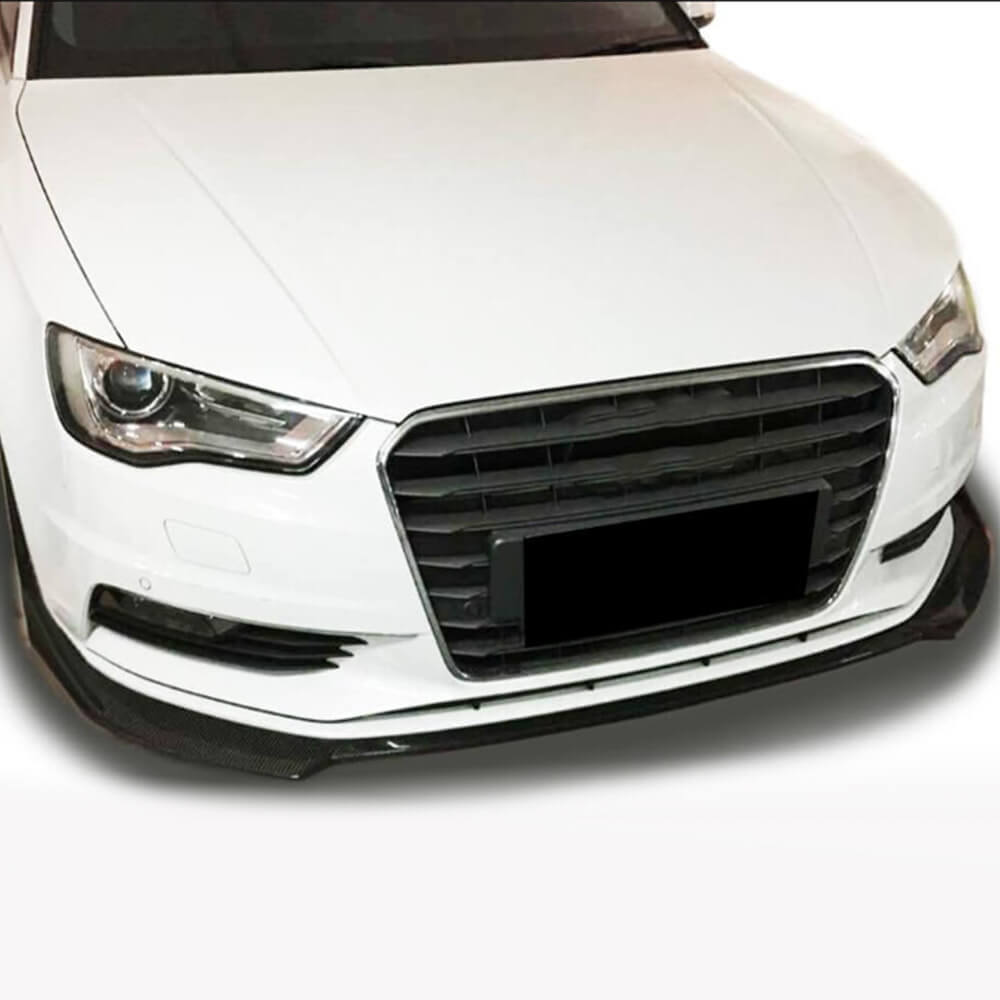 Audi A3 Base 8V Sedan 2014-2016 Front Bumper Lip Carbon Fiber-Ahacarbon