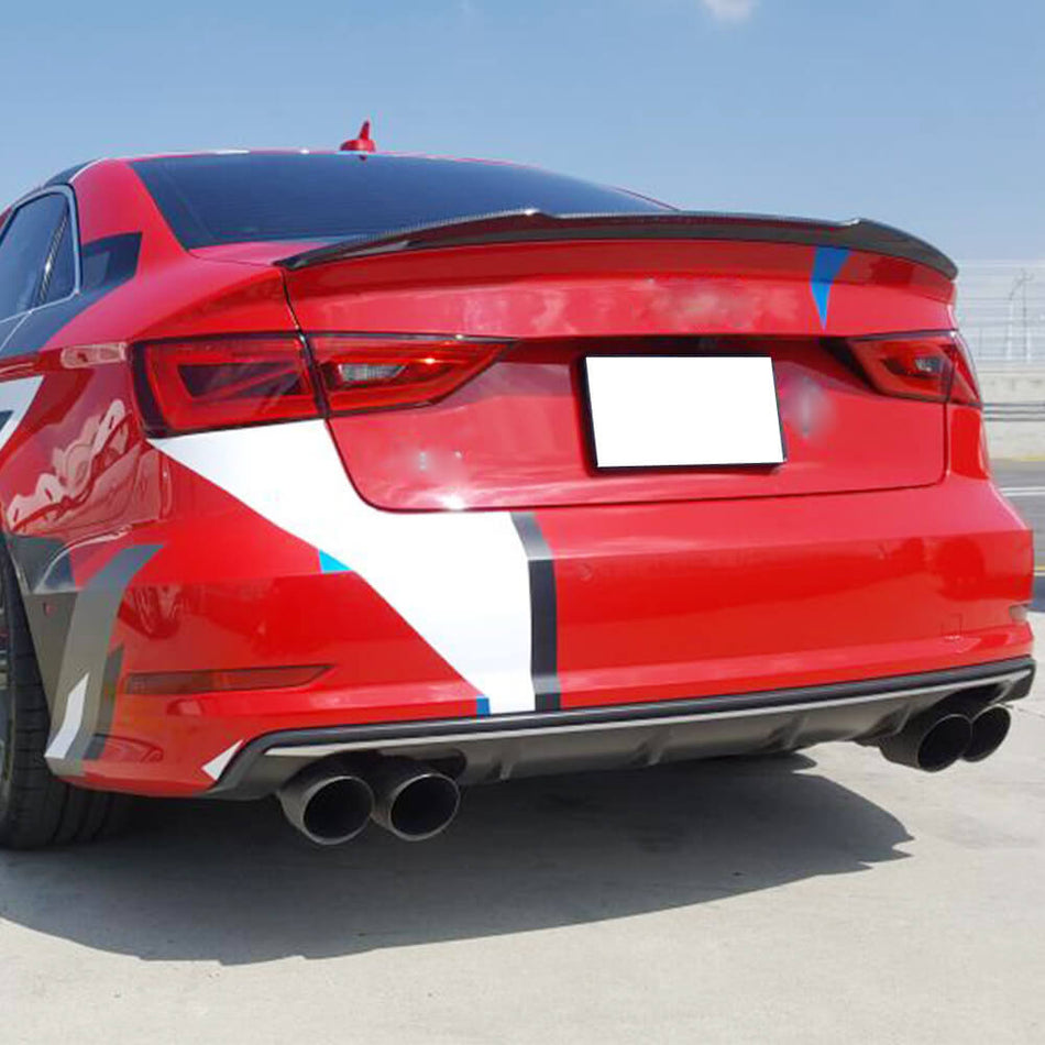Audi A3 Sline S3 8V 8V.5 Sedan 2014-2020 Rear Trunk Spoiler Carbon Fiber/FRP-Ahacarbon
