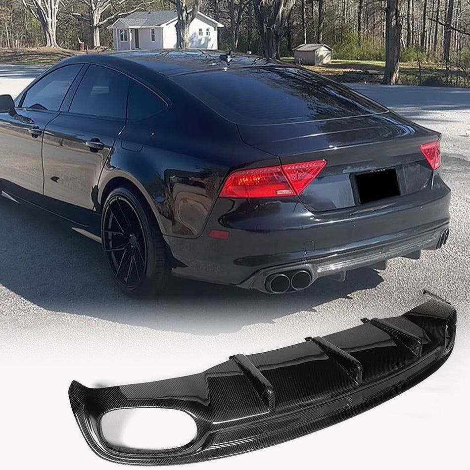 Audi A7 Sline S7 C7 Pre-facelift 2011-2014 Rear Bumper Diffuser Carbon Fiber/FRP-Ahacarbon