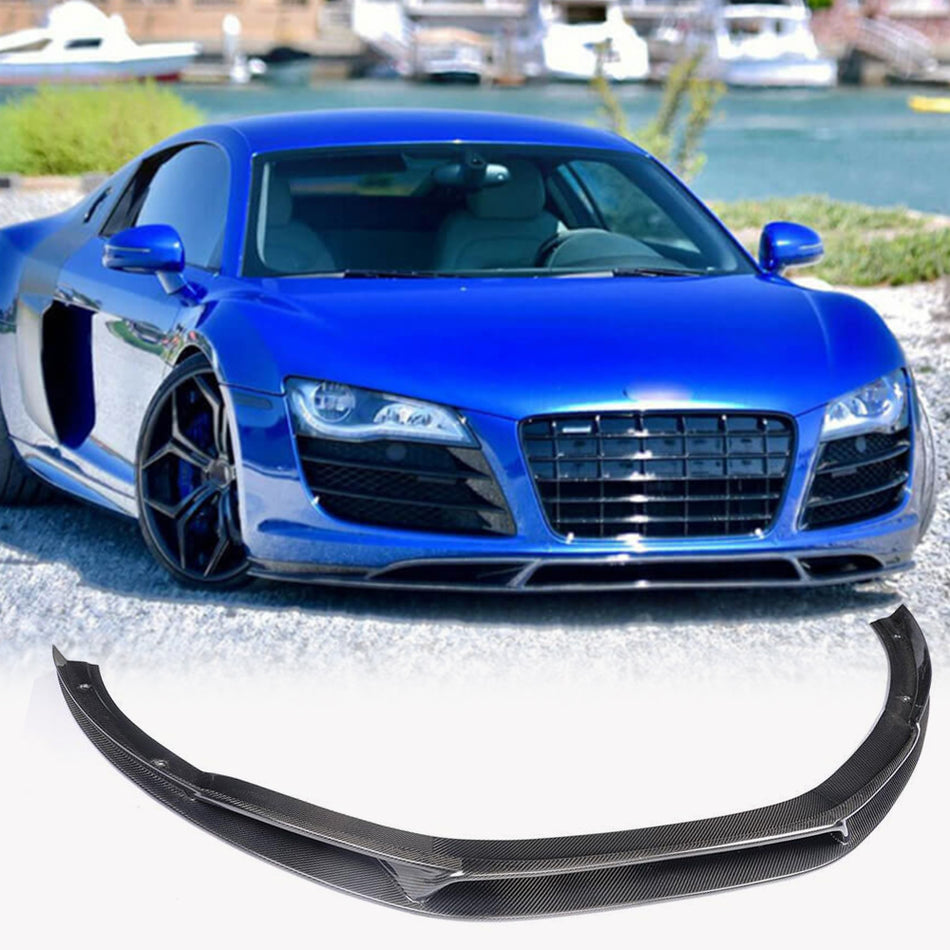 Audi R8 V8 V10 GT Pre-facelift 2008-2015 Front Bumper Lip Carbon Fiber-Ahacarbon