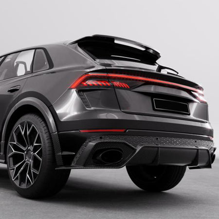 Audi RSQ8 Base Sport Utility 4-Door 2020-2023 Rear Bumper Diffuser Lip Carbon Fiber-Ahacarbon
