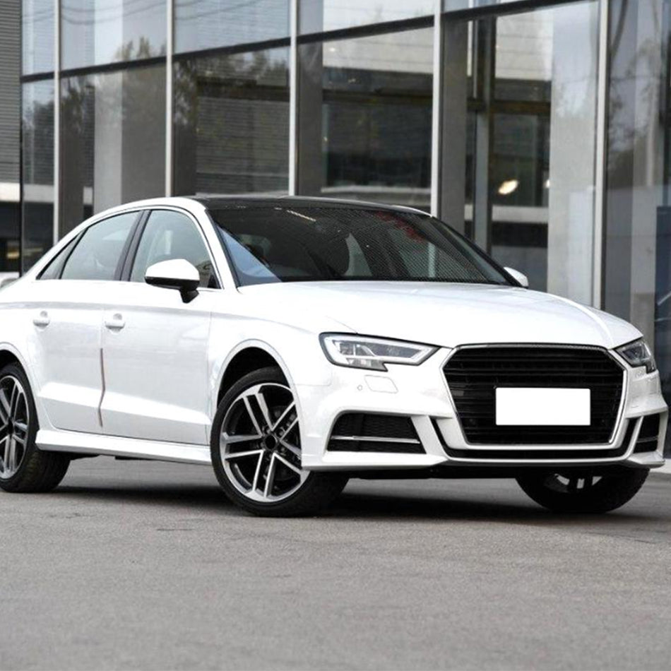 Audi S3 A3 Sline 8V.5 Sedan 2017-2020 Front Bumper Lip Carbon Fiber-Ahacarbon