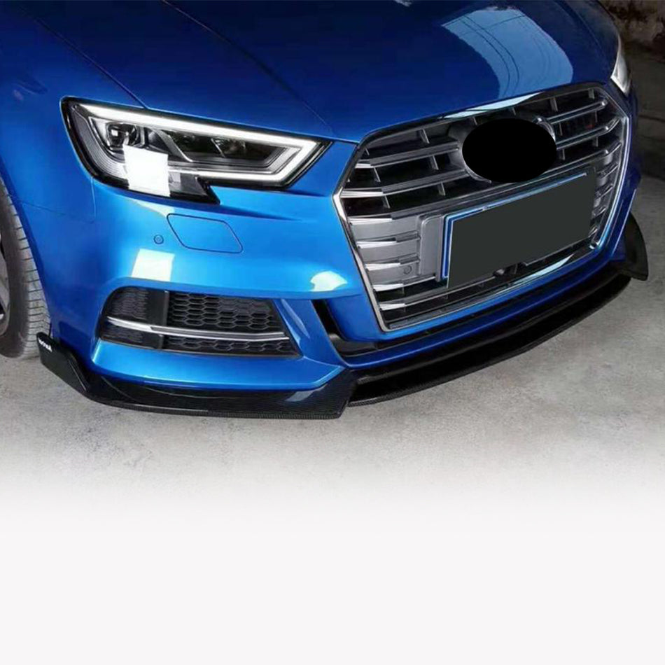 Audi S3 A3 Sline 8V.5 Sedan 2017-2020 Front Bumper Lip Carbon Fiber-Ahacarbon