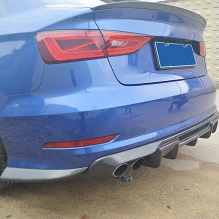 Audi S3 A3 Sline 8V Sedan Pre-facelift 2014-2016 Rear Bumper Diffuser Carbon Fiber-Ahacarbon