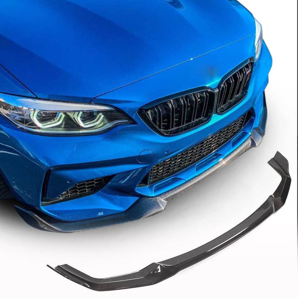 BMW 2 Series F87 M2 Competition M2C 2018-2020 Front Bumper Lip Carbon Fiber-Ahacarbon
