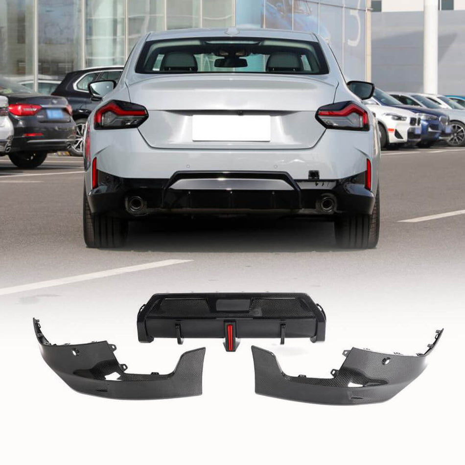 BMW 2 Series G42 220i 230i M240i M Sport 2D 2022UP Rear Bumper Diffuser Carbon Fiber-Ahacarbon