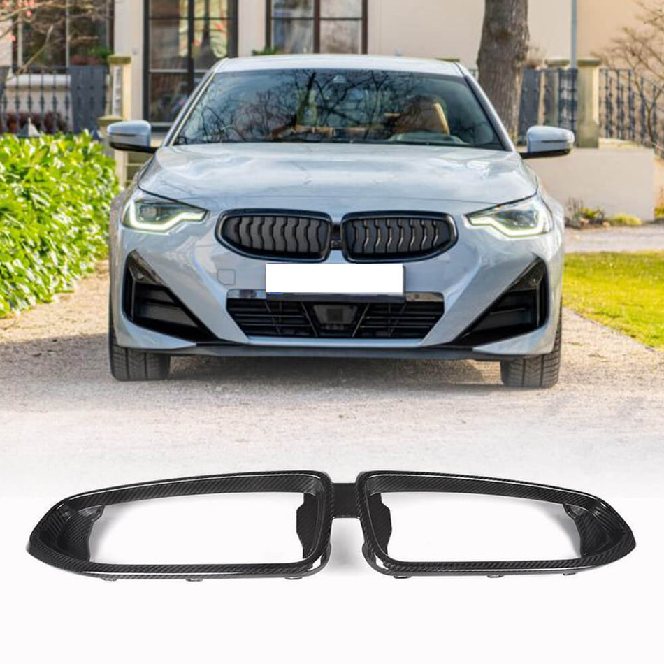 BMW 2 Series G42 220i 230i M Sport M240i xDrive Coupe 2021+ Front Grille Dry Carbon Fiber-Ahacarbon