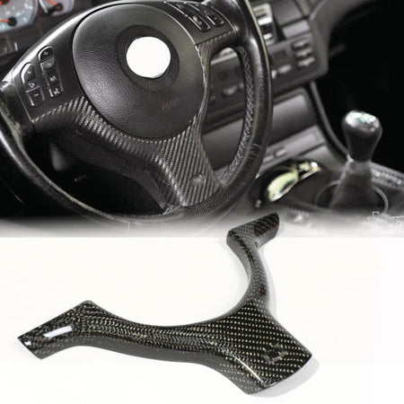BMW 3 Series E46 M3 2D 4D 2000-2006 Steering Wheel Covers Carbon Fiber-Ahacarbon