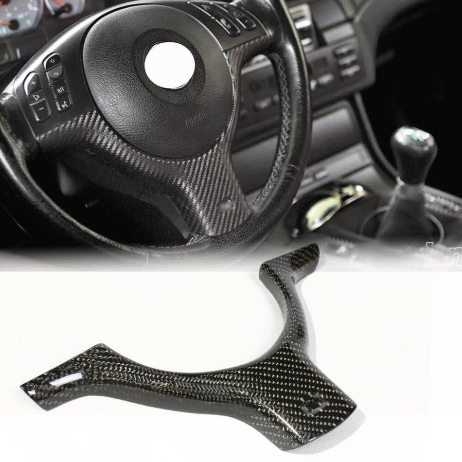 BMW 3 Series E46 M3 2D 4D 2000-2006 Steering Wheel Covers Carbon Fiber-Ahacarbon