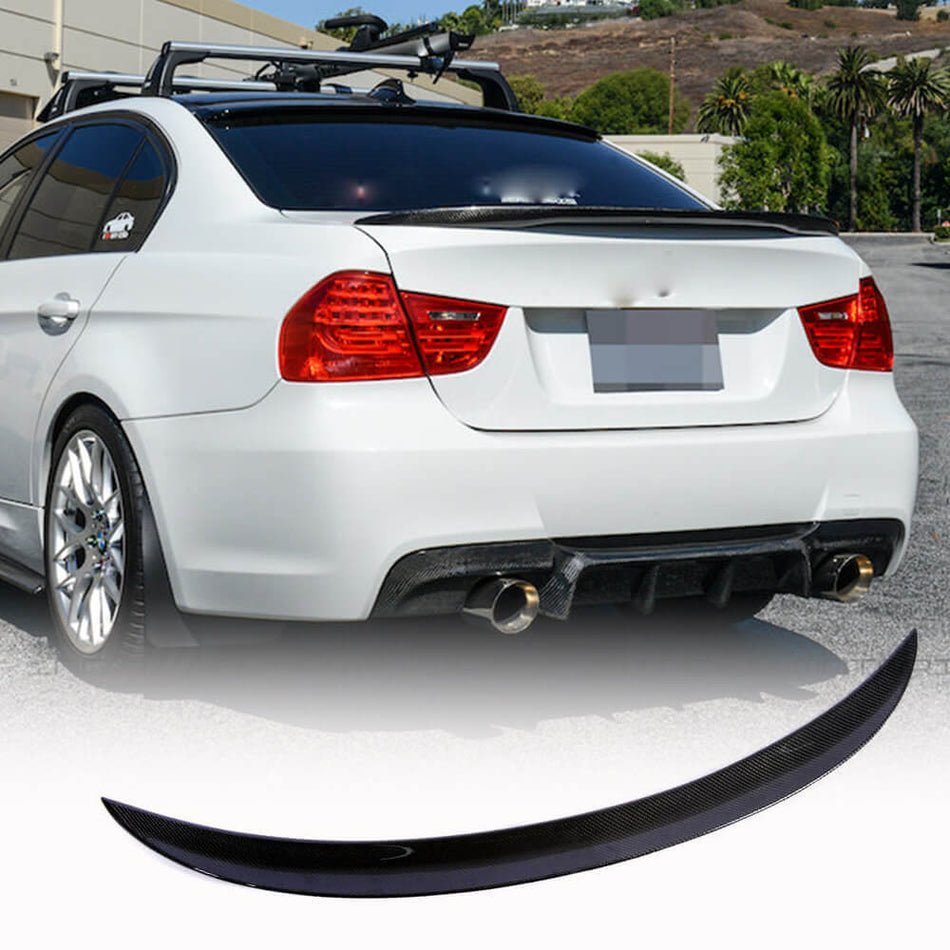 BMW 3 Series E90 M3 2005-2012 Rear Trunk Spoiler Carbon Fiber-Ahacarbon