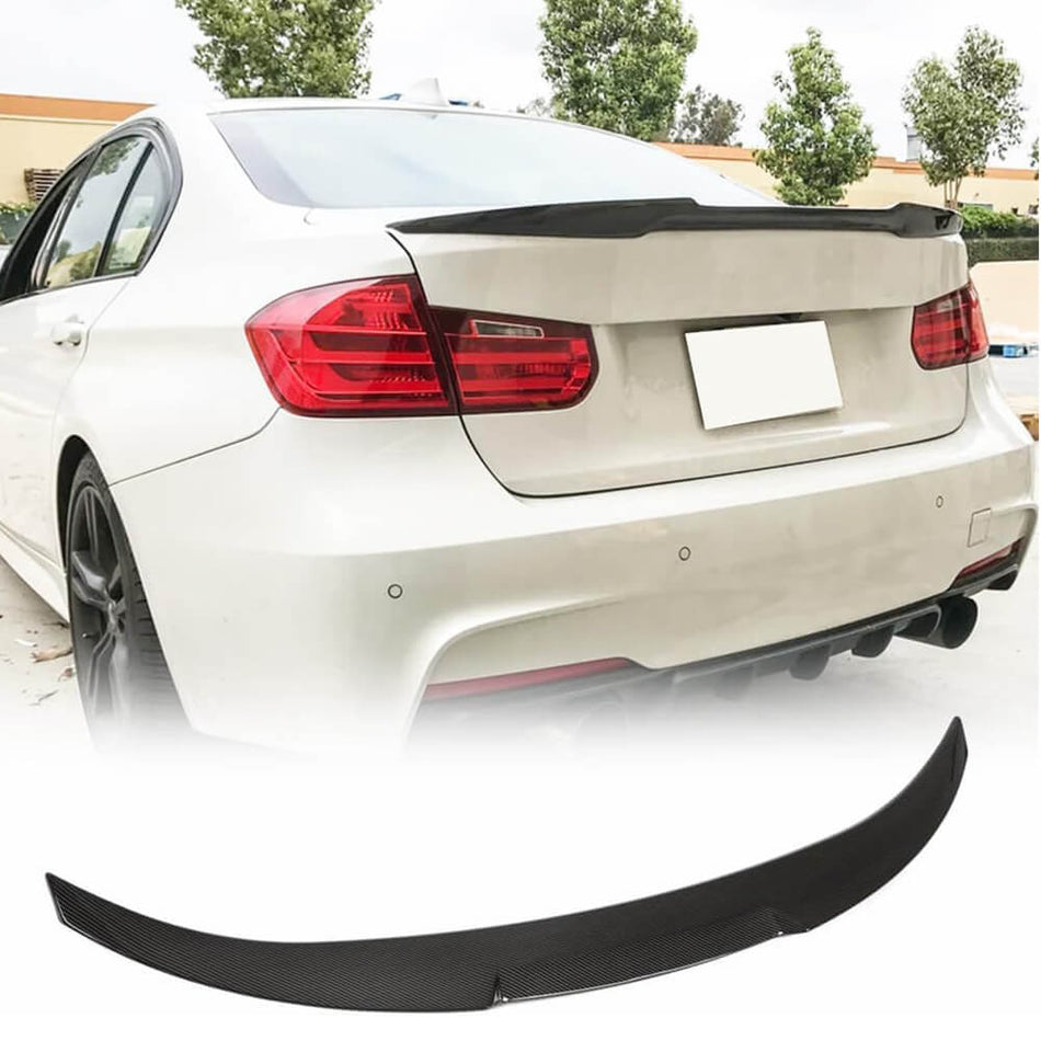 BMW 3 Series F30 320i 325i 328i 335i 340i Sedan 2012-2018 Rear Trunk Spoiler Carbon Fiber Look ABS-Ahacarbon