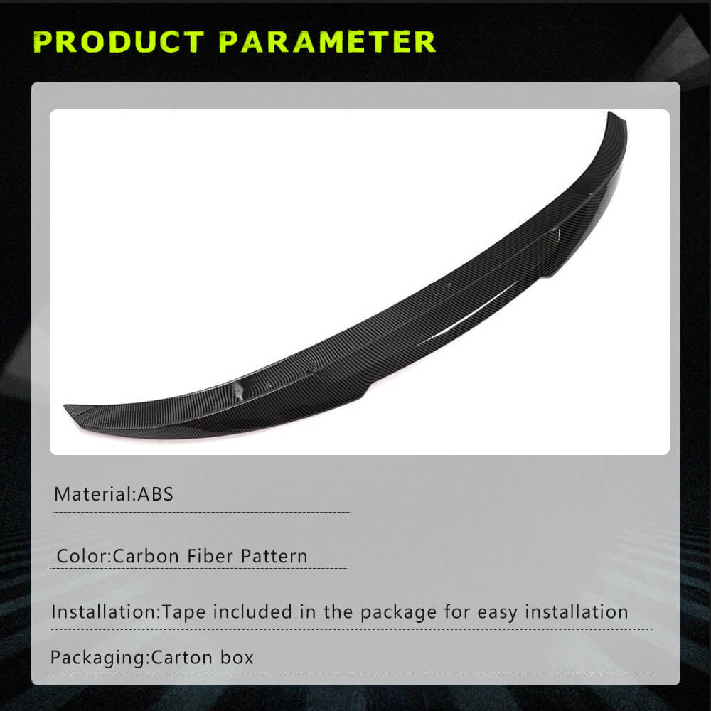 BMW 3 Series F30 320i 325i 328i 335i 340i Sedan 2012-2018 Rear Trunk Spoiler Carbon Fiber Look ABS-Ahacarbon