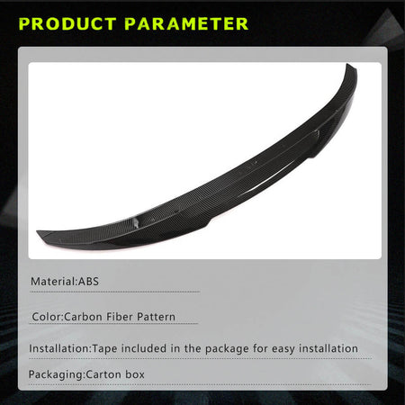 BMW 3 Series F30 320i 325i 328i 335i 340i Sedan 2012-2018 Rear Trunk Spoiler Carbon Fiber Look ABS-Ahacarbon