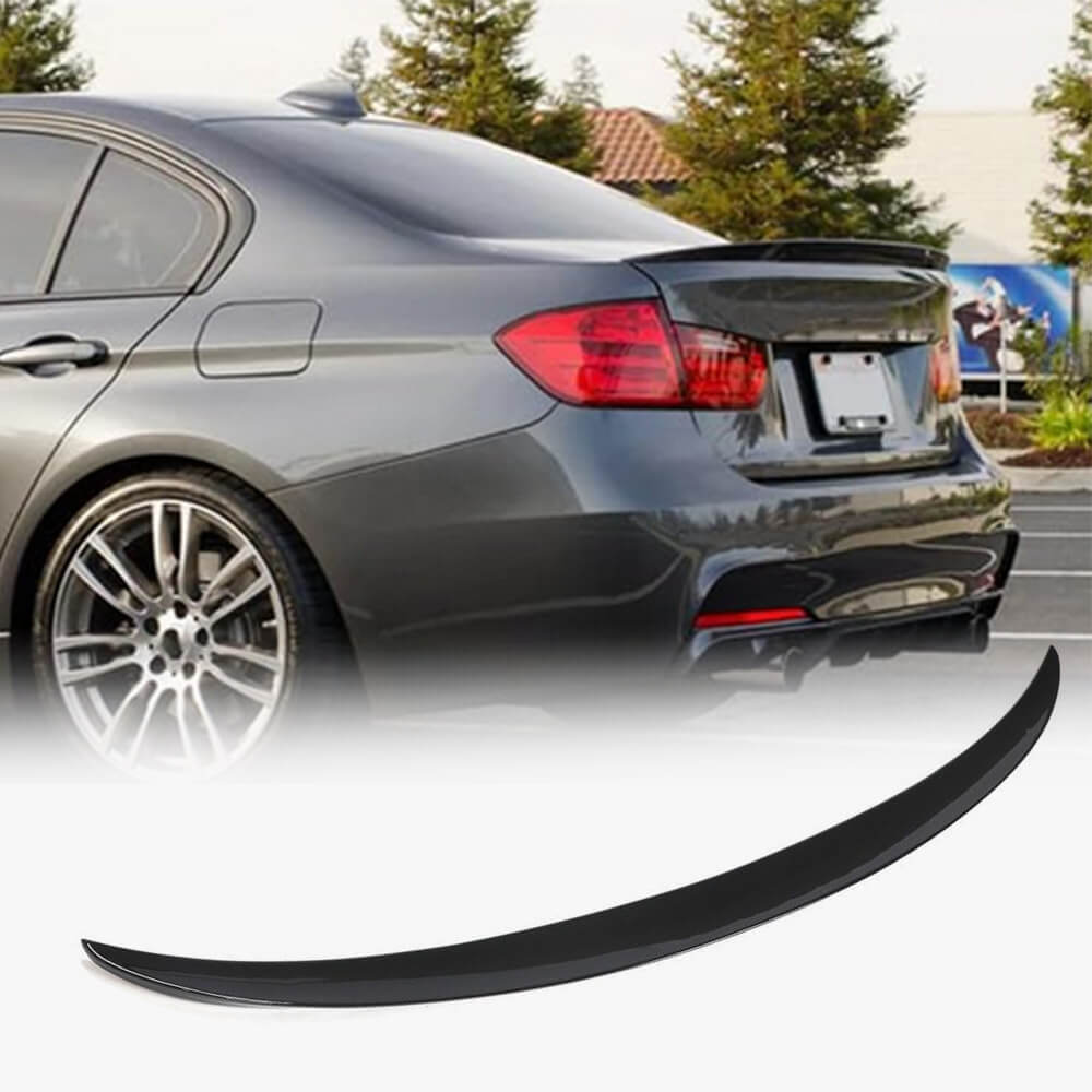 BMW 3 Series F30 320i 325i 328i 335i 340i Sedan 2012-2018 Rear Trunk Spoiler Glossy Black ABS-Ahacarbon