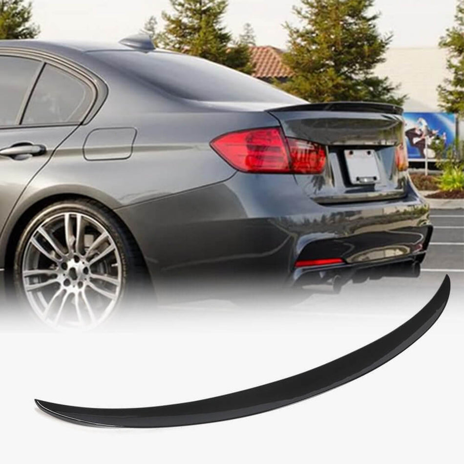 BMW 3 Series F30 320i 325i 328i 335i 340i Sedan 2012-2018 Rear Trunk Spoiler Glossy Black ABS-Ahacarbon