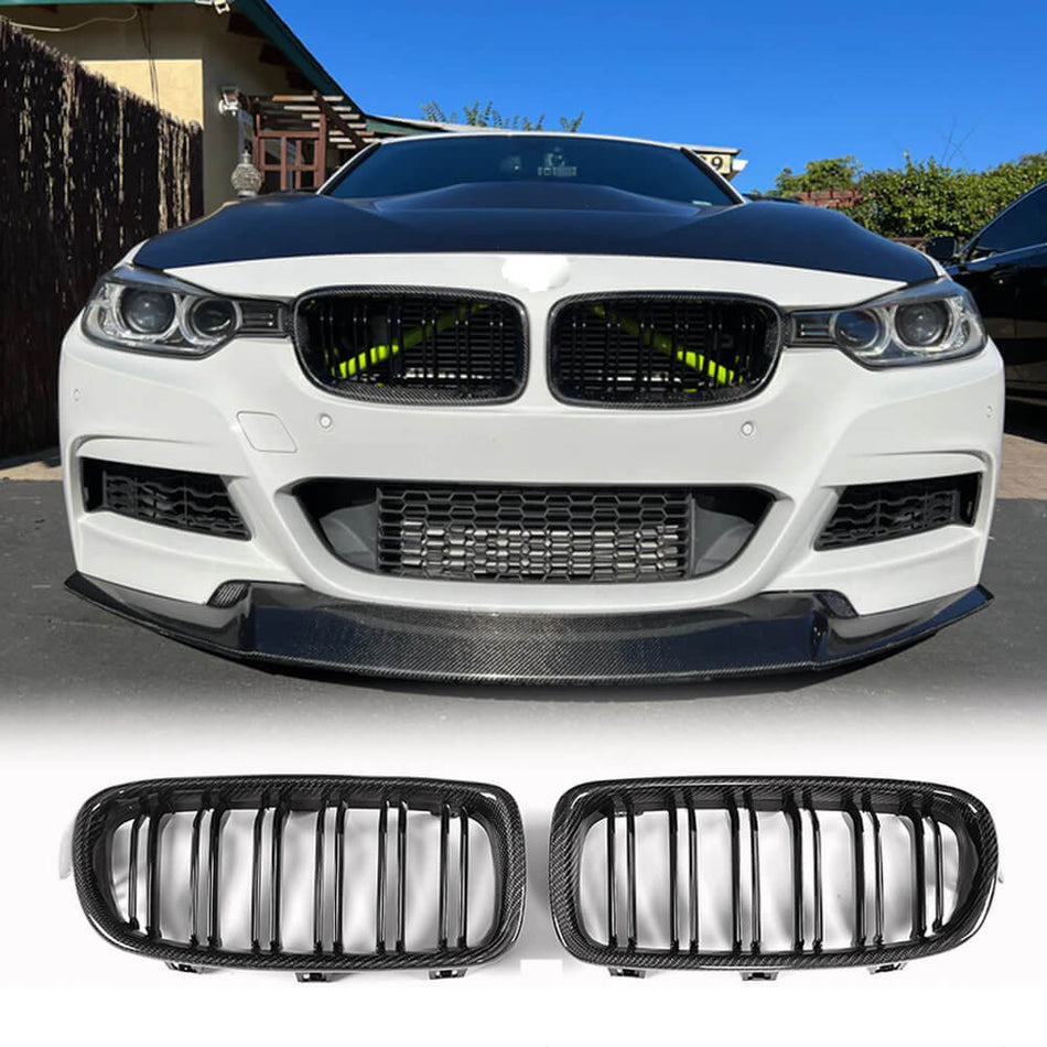 BMW 3 Series F30 2012-2018 Front Grille Carbon Fiber-Ahacarbon