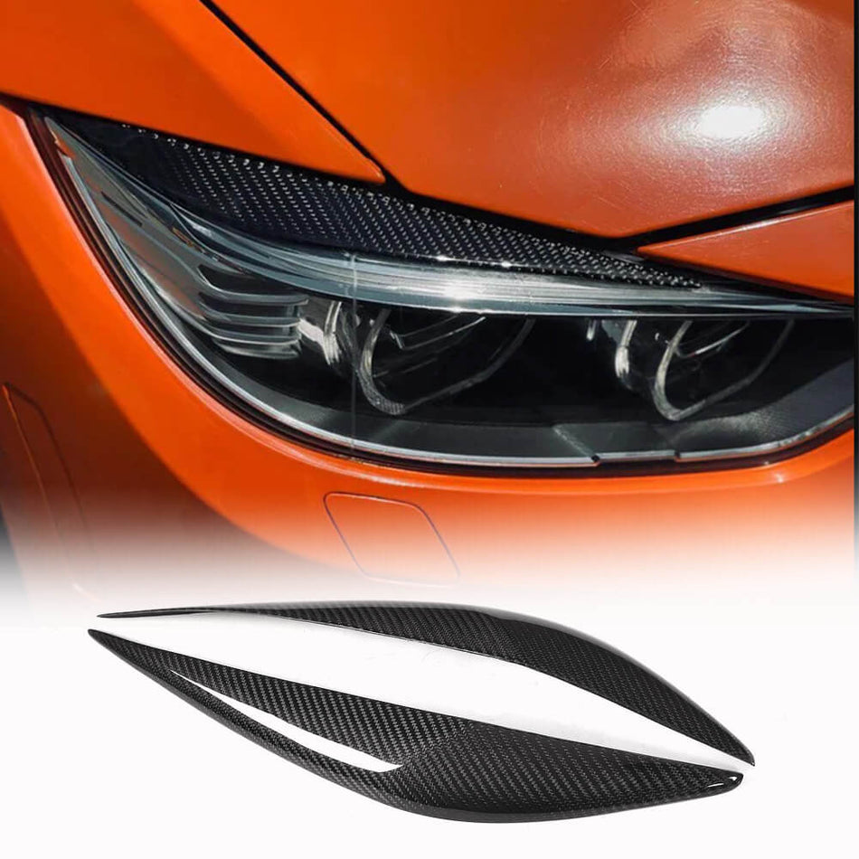 BMW 3 Series F30 2012-2018 Headlight Eyebrows Carbon Fiber-Ahacarbon