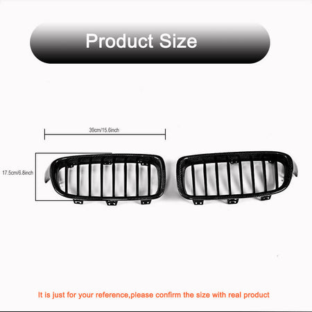 BMW 3 Series F30 F35 Sedan 4-Door 2013-2018 Front Grille Carbon Fiber-Ahacarbon