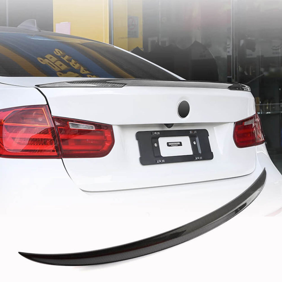 BMW 3 Series F30 F35 F80 M3 Sedan 4-Door 2012-2019 Rear Trunk Spoiler Dry Carbon Fiber-Ahacarbon