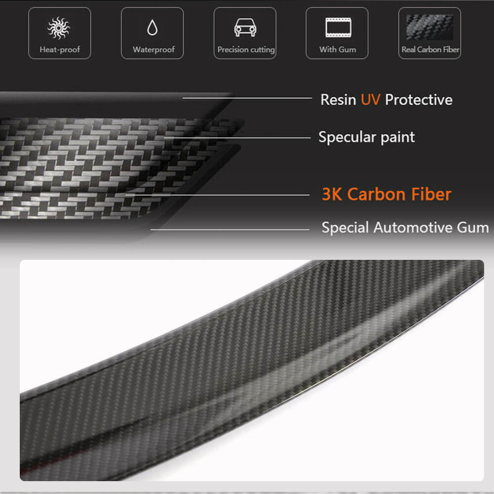 BMW 3 Series F30 F35 F80 M3 Sedan 4-Door 2012-2019 Rear Trunk Spoiler Dry Carbon Fiber-Ahacarbon