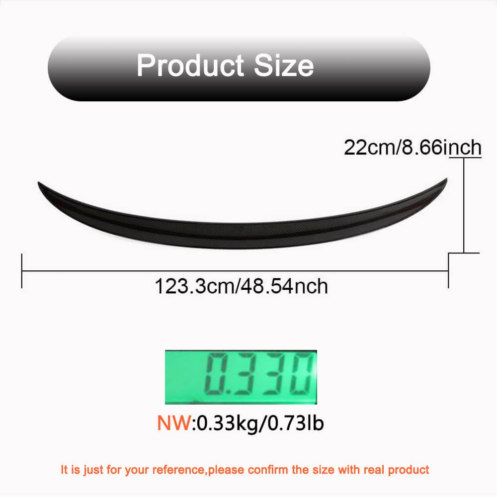 BMW 3 Series F30 F35 F80 M3 Sedan 4-Door 2012-2019 Rear Trunk Spoiler Dry Carbon Fiber-Ahacarbon