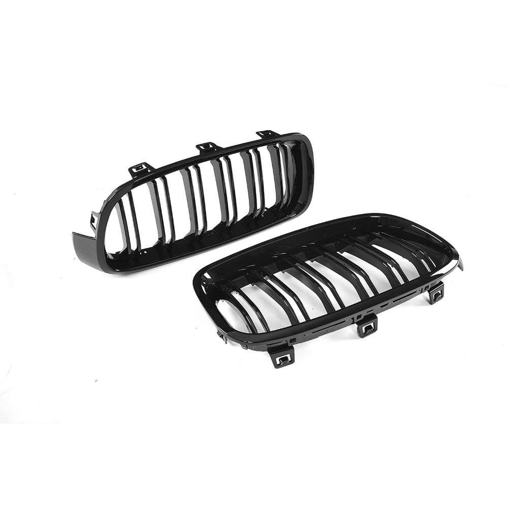 BMW 3 Series F30 F35 Sedan 4-Door 2012-2018 Front Grille Glossy Black ABS-Ahacarbon