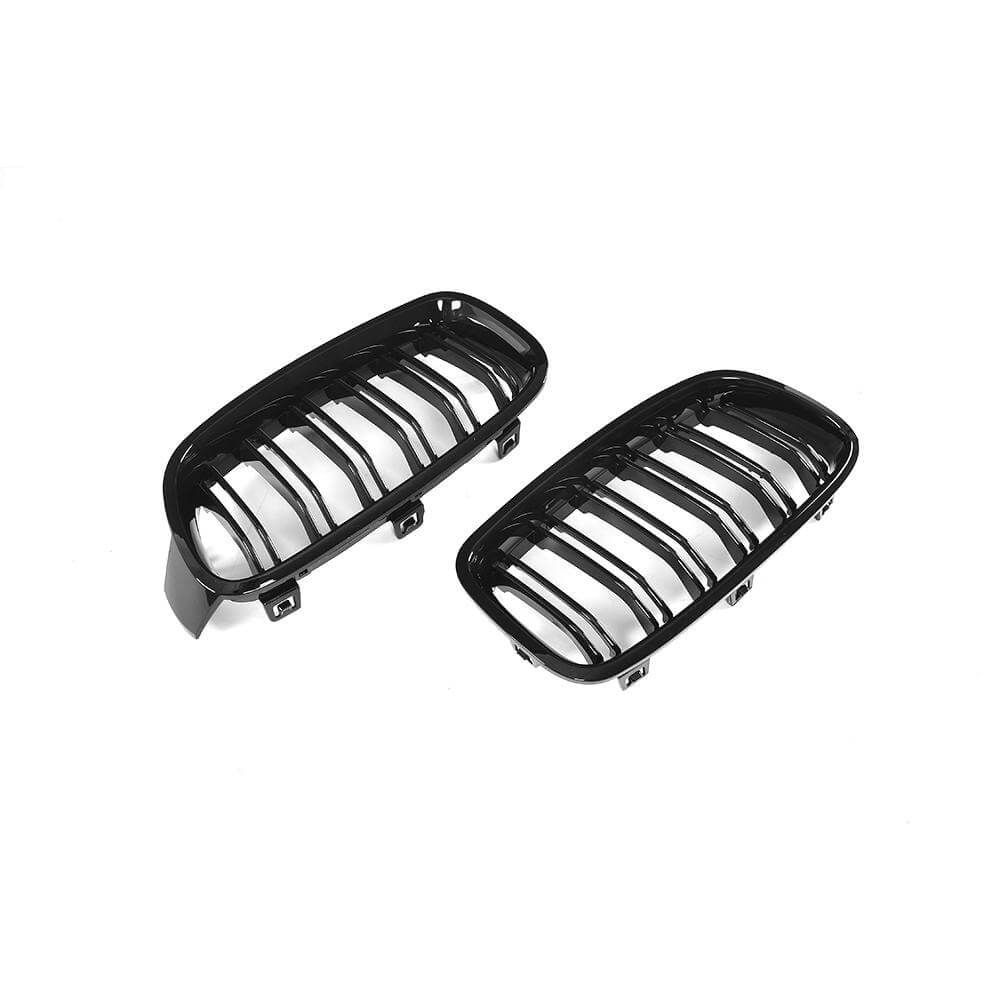 BMW 3 Series F30 F35 Sedan 4-Door 2012-2018 Front Grille Glossy Black ABS-Ahacarbon