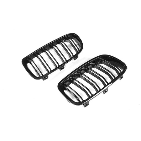 BMW 3 Series F30 F35 Sedan 4-Door 2012-2018 Front Grille Glossy Black ABS-Ahacarbon