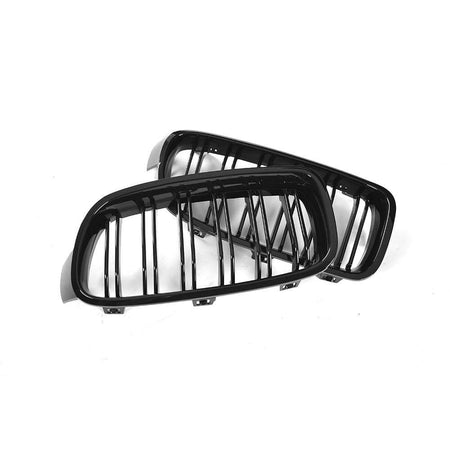 BMW 3 Series F30 F35 Sedan 4-Door 2012-2018 Front Grille Glossy Black ABS-Ahacarbon