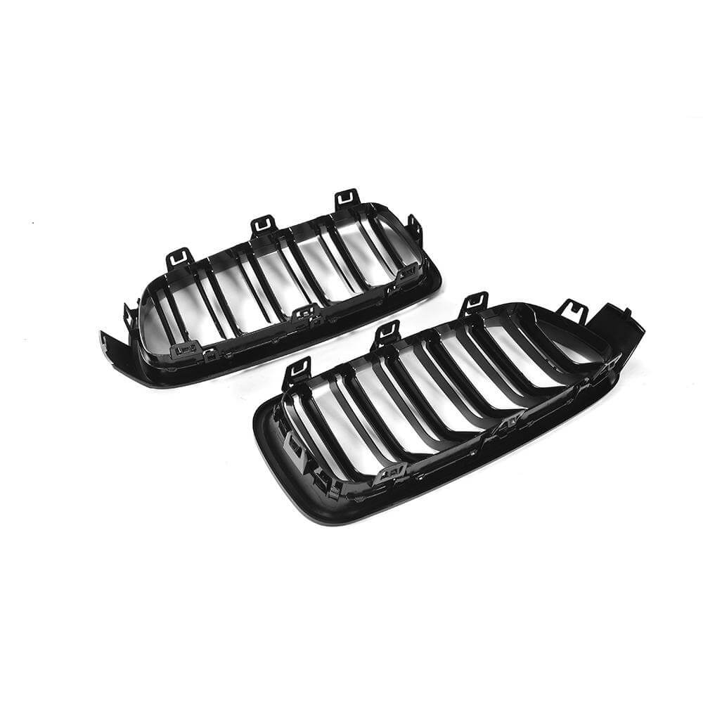 BMW 3 Series F30 F35 Sedan 4-Door 2012-2018 Front Grille Glossy Black ABS-Ahacarbon