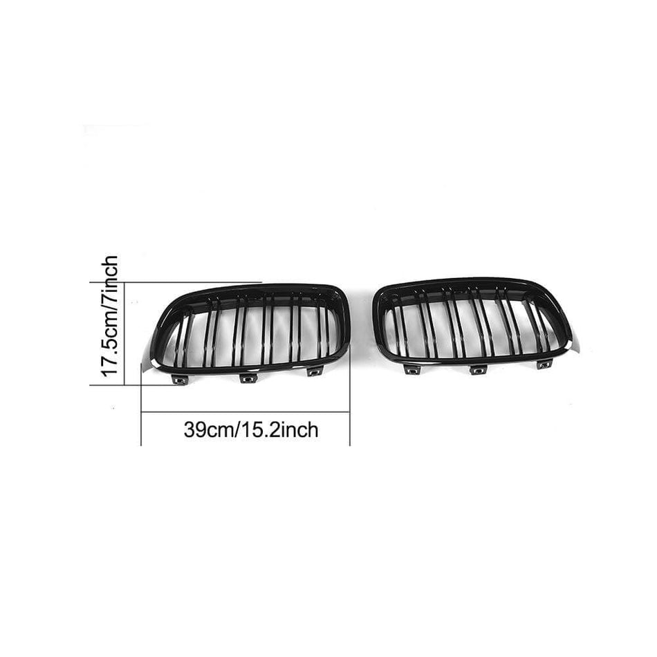 BMW 3 Series F30 F35 Sedan 4-Door 2012-2018 Front Grille Glossy Black ABS-Ahacarbon