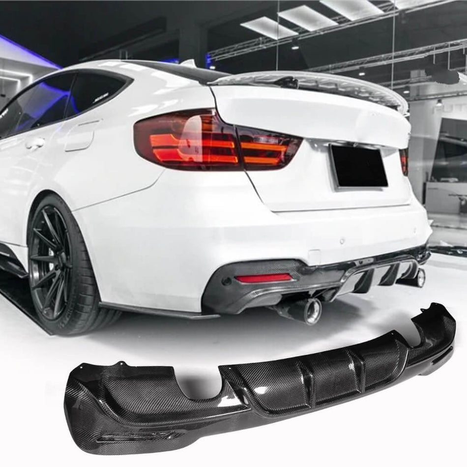 BMW 3 Series F34 M Sport GT Gran Turismo 2014-2018 Rear Bumper Diffuser Carbon Fiber-Ahacarbon