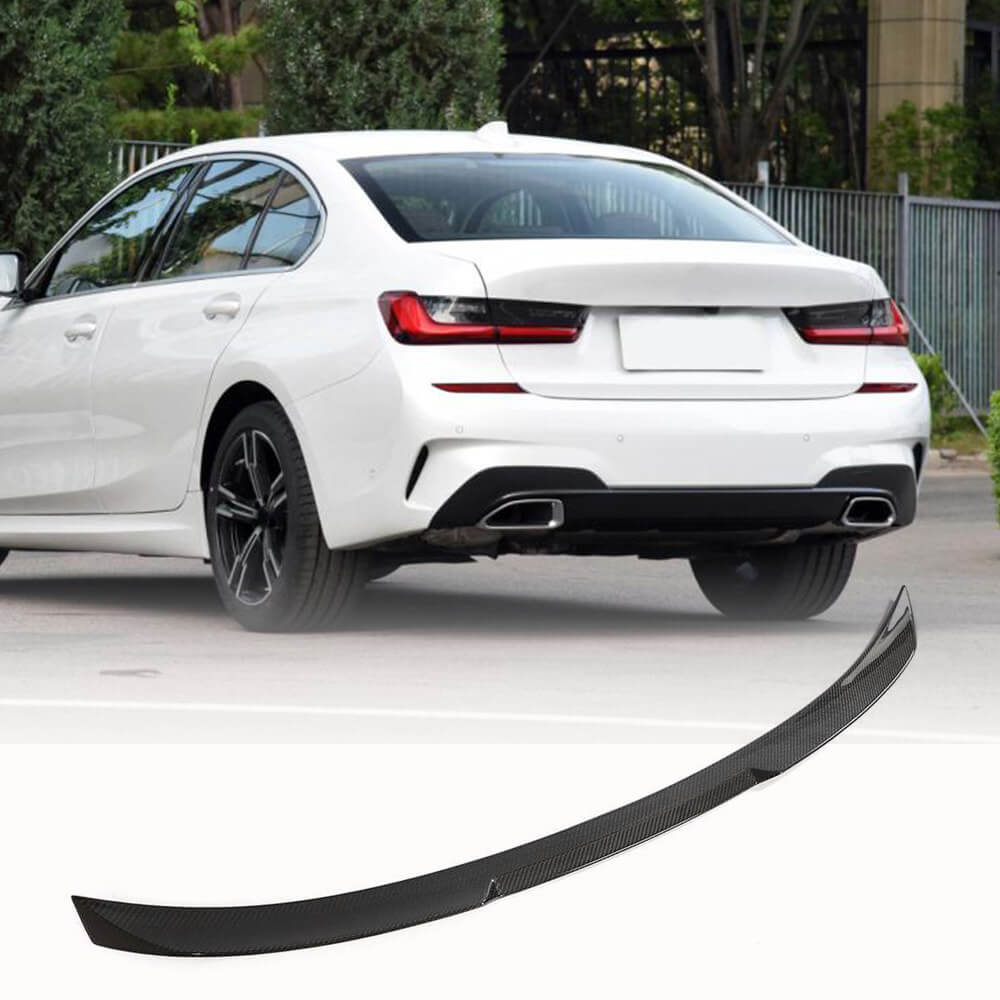 BMW 3 Series G20 320i 330i 330e M Sport Sedan 4-Door 2019-2022 Rear Trunk Spoiler Carbon Fiber-Ahacarbon