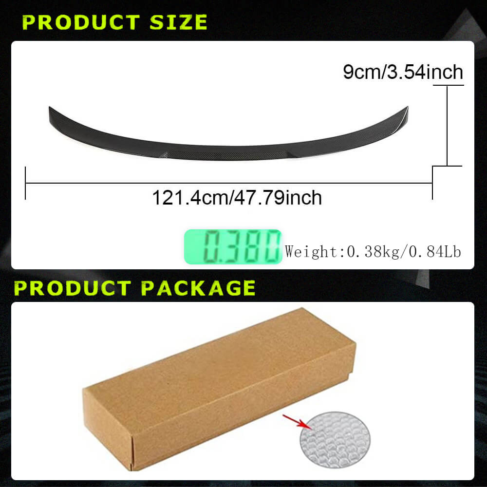 BMW 3 Series G20 320i 330i 330e M Sport Sedan 4-Door 2019-2022 Rear Trunk Spoiler Carbon Fiber-Ahacarbon