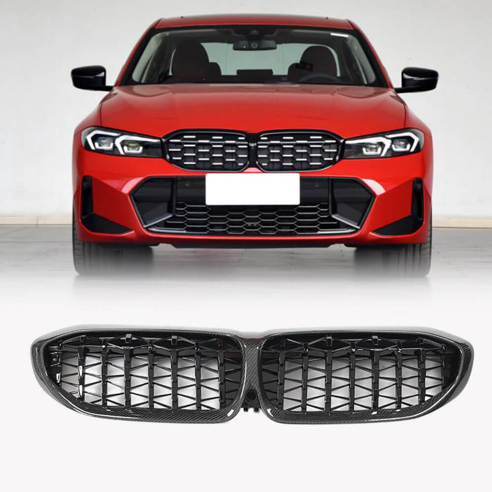 BMW 3 Series G20 330i M340i 2019-2022 Front Grille Carbon Fiber(with camera hole)-Ahacarbon