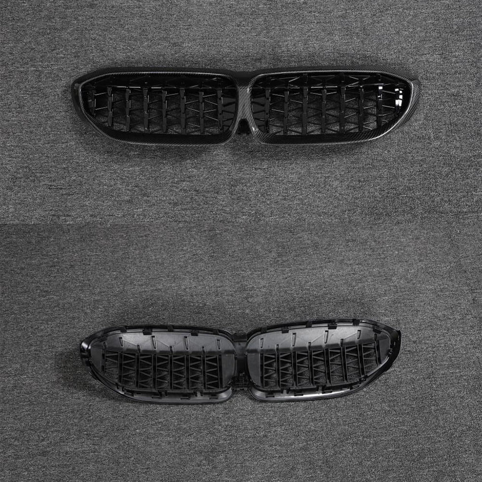 BMW 3 Series G20 330i M340i 2019-2022 Front Grille Carbon Fiber(with camera hole)-Ahacarbon