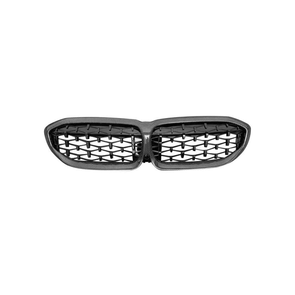 BMW 3 Series G20 G28 320i 330i 2019-2021 Carbon Fiber Front Hood Kidney Grill-Ahacarbon