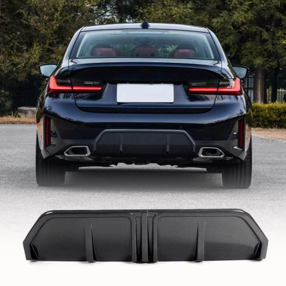BMW 3 Series G20 G28 320i 330i M Sport Sedan 4-Door 2022-2023 Rear Bumper Diffuser Carbon Fiber Lip Rear Bumper Cover Lower Lip Spoiler Valance Protector Factory Outlet-Ahacarbon