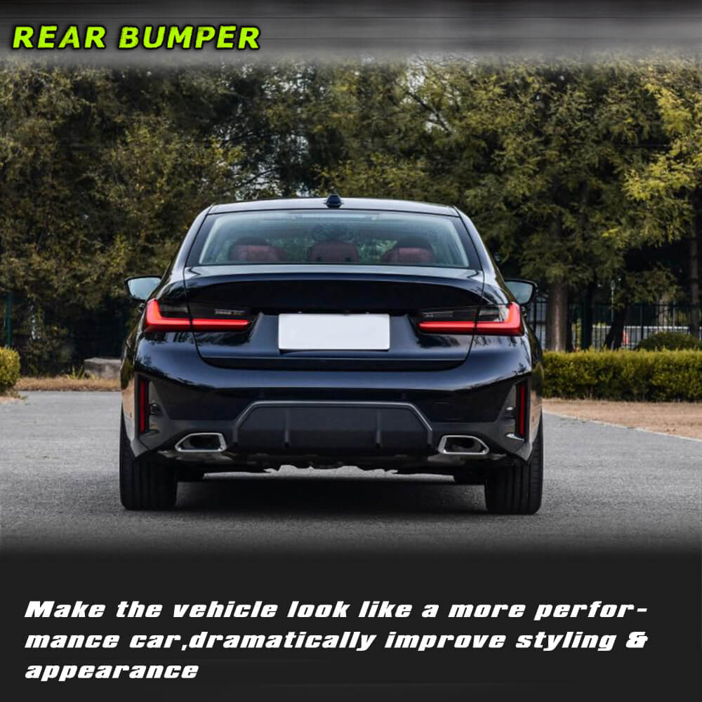 BMW 3 Series G20 G28 320i 330i M Sport Sedan 4-Door 2022-2023 Rear Bumper Diffuser Carbon Fiber Lip Rear Bumper Cover Lower Lip Spoiler Valance Protector Factory Outlet-Ahacarbon