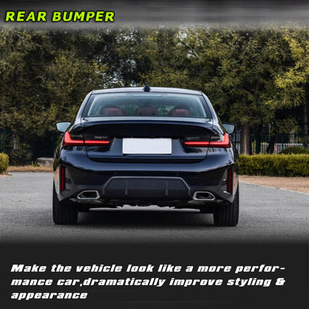BMW 3 Series G20 G28 320i 330i M Sport Sedan 4-Door 2022-2023 Rear Bumper Diffuser Carbon Fiber Lip Rear Bumper Cover Lower Lip Spoiler Valance Protector Factory Outlet-Ahacarbon