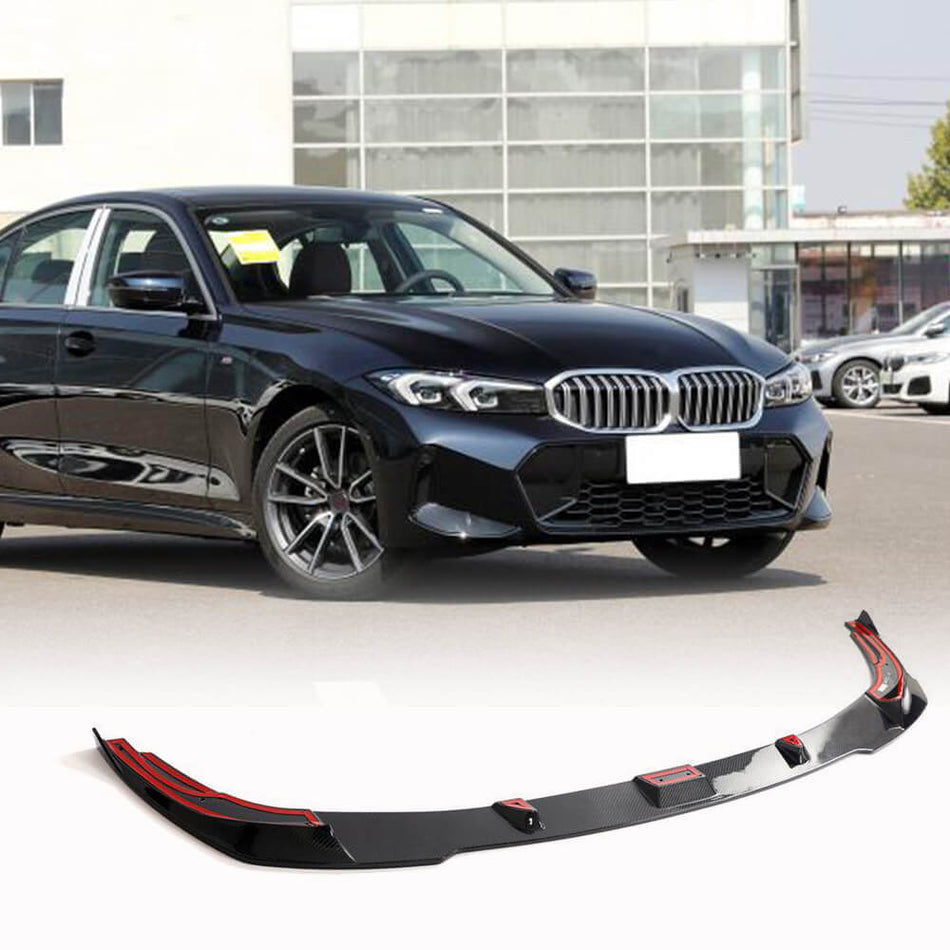 BMW 3 Series G20 G28 LCI M-Sport 2022-2023 Front Bumper Lip Carbon Fiber-Ahacarbon