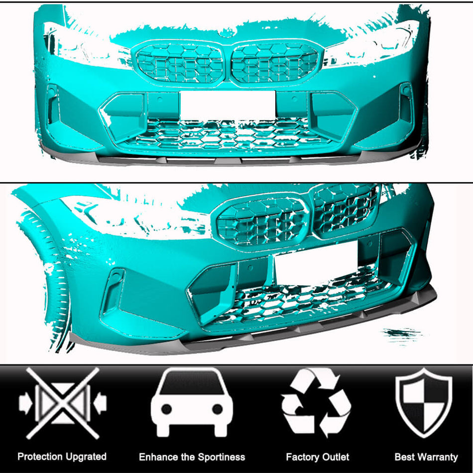 BMW 3 Series G20 G28 LCI M-Sport 2022-2023 Front Bumper Lip Carbon Fiber-Ahacarbon