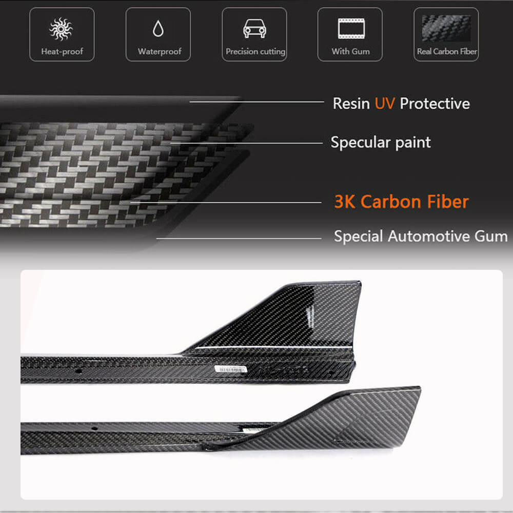 BMW 3 Series G20 G28 LCI M Sport Base Sedan 4-Door 2020-2024 Side Skirts Carbon Fiber-Ahacarbon