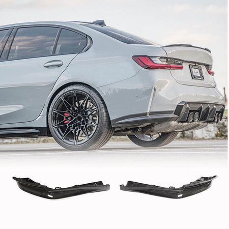 BMW 3 Series G80 M3 Sedan 2021-2022 Rear Bumper Splitters Replacement Style Carbon Fiber-Ahacarbon